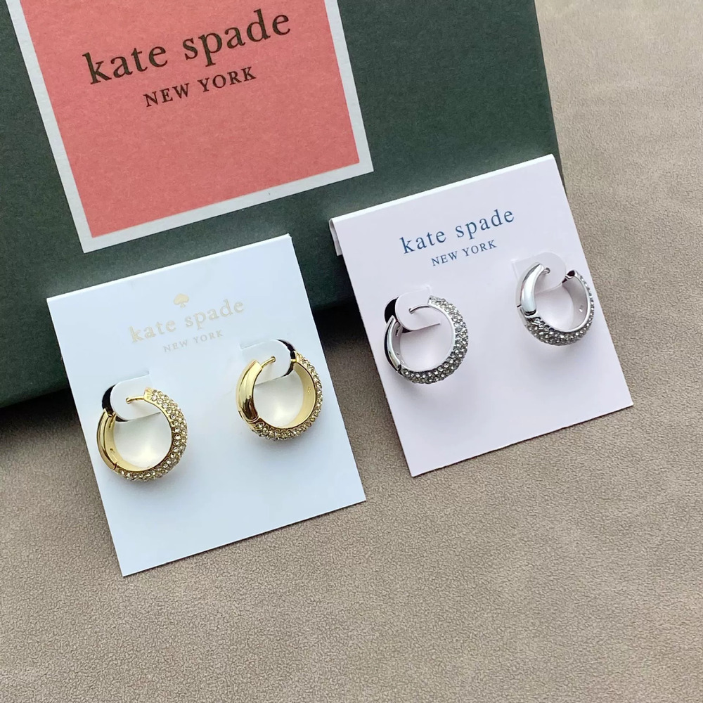 kate spade Full Diamond Round Metal Earrings